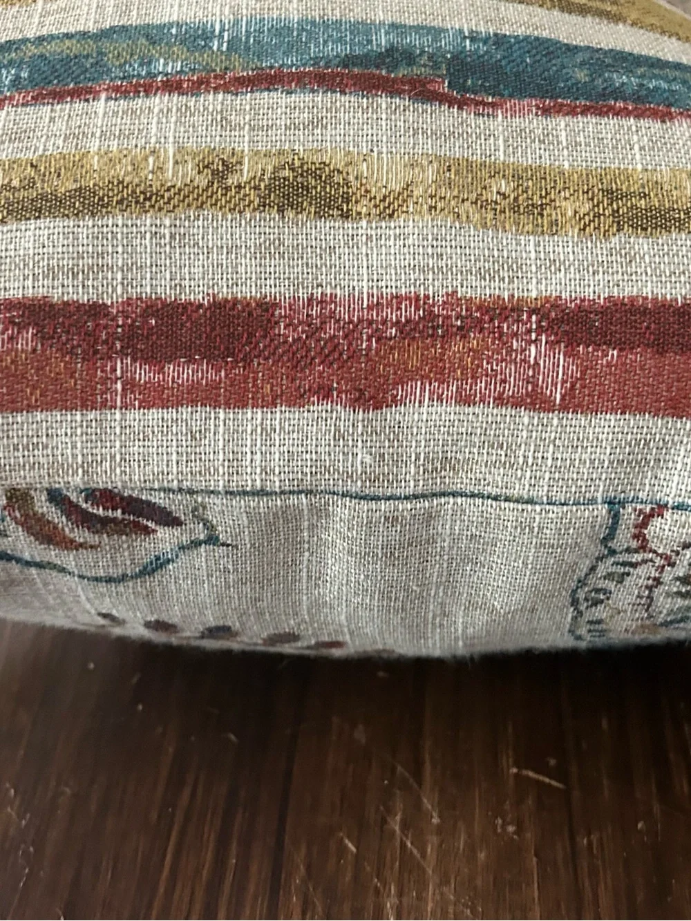 Set of 2 Lumbar 25”x13” Floral Striped Pillows Unbranded No MaterialTag